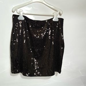 Envy Me Black Mini Sequined Skirt Size XL